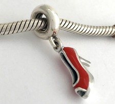 Autentico ciondolo PANDORA stiletto rosso argento con smalto, 792154EN09, nuovo