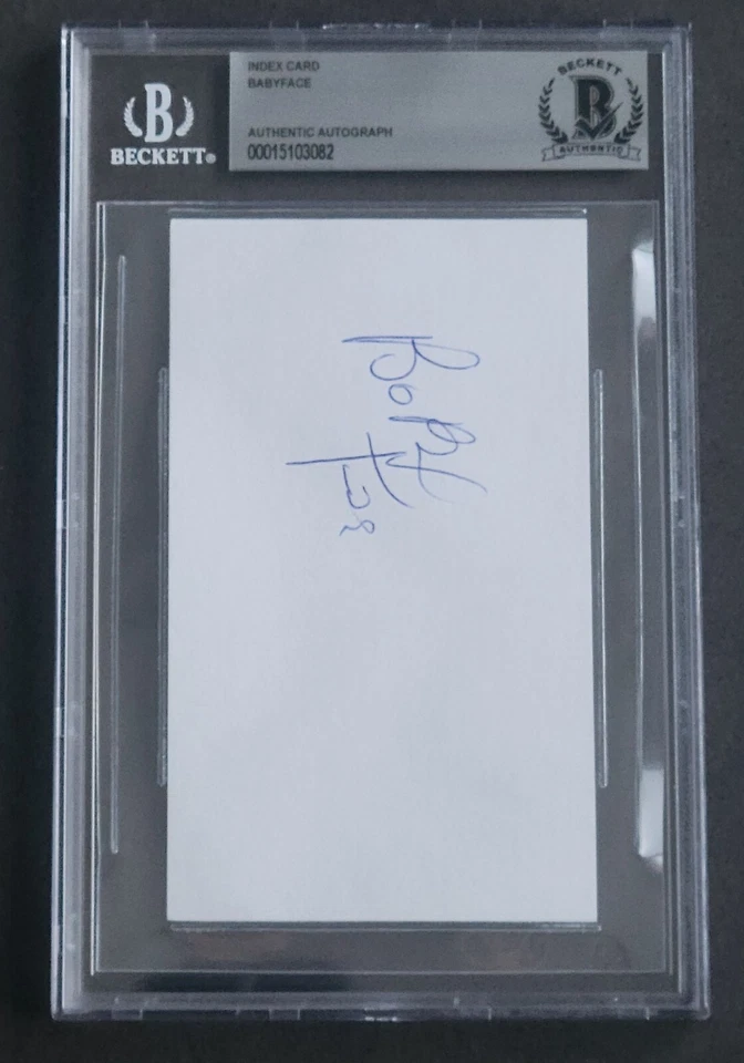 BABYFACE FIRMADO CORTE LOSA BECKETT BAS CERTIFICADO DE AUTENTICIDAD PRODUCTOR MUSICAL AUTOGRAFIADO Foto 2 de 4