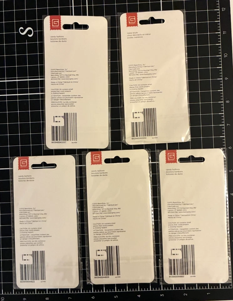 BasicGrey Basics/Captura BOTONES CARAMELO o TACHUELAS METÁLICAS, AZUL VERDE ROSA Foto 2 de 2