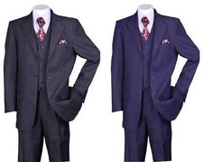 Men's 100 Cotton Denim JeanSuit Vested double contrast stitching Black 5287V