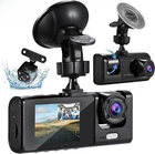 170° Camara Grabadora De Video 1080P HD Para Coche Carro Auto 3 Canales Dash Cam