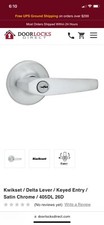 Kwikset 405DL 26D SMT 4AL RCS CP Maximum Security Delta Entry Lever Lockset,