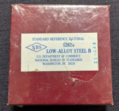 NEW NBS/NIST Standard Reference Material 1262a Low-Alloy Steel B Disc Form