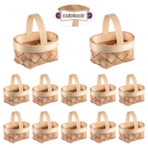 Wood Chip Basket Baby Mini Baskets Wedding Favors Wicker for Party - Picture 9 of 12