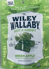 Wiley Wallaby Soft & Chewy GREEN APPLE Australian Licorice 10 Oz Bag