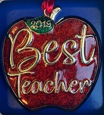 Regent Square Studio Design "Best Teacher" 2019 Collectible Ornament W/Crystal