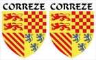 2x CORREZE department patches 19 vinyl stickers 4x5 cm coat of arms sticker