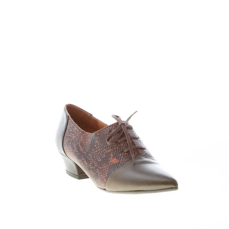 CHIE MIHARA damen schuhe Roly 37 braun python druck leder spitze oxford - Bild 2 von 4