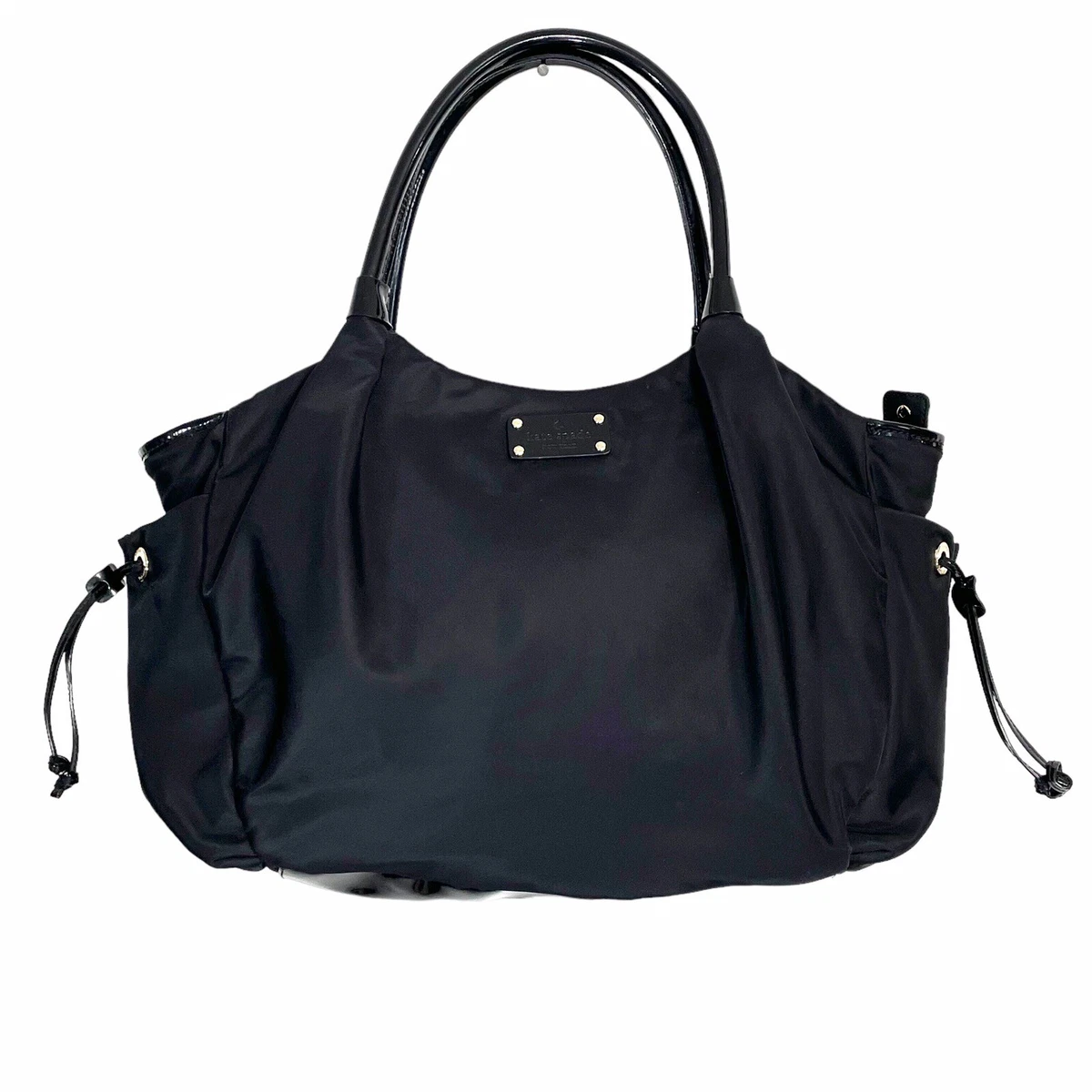 Kate Spade Stevie Diaper Bag Black Stroller Straps Green Interior Baby NO  PAD | eBay