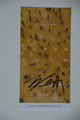 Ai WeiWei 艾未未 Artist  signed 10x21cm Human Flow  Flyer Autogramm / Autograph IP