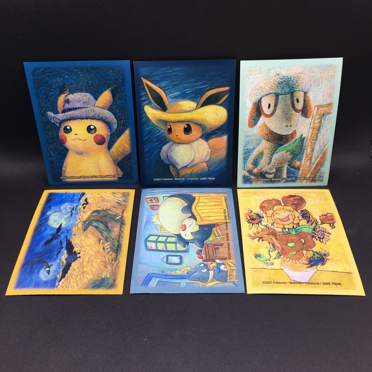 Set 6 Pokemon Center x Van Gogh Sleeve Japan New Unplayed Pikachu