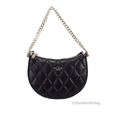Kate Spade Carey Small Black Quilted Leather Zip Top Crossbody Bag