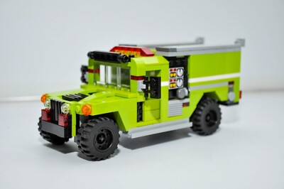 Fire Truck SUV Rescue Lime Custom Model Built Compatible with LEGO  Bricks MOC