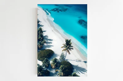 Wanddeko Fernweh - Tropischer Palmenstrand V2 - Poster - Bild 1 von 3