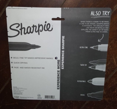 Sharpie 24ct Fine Permanent Markers Set -Marks on Most Surfaces