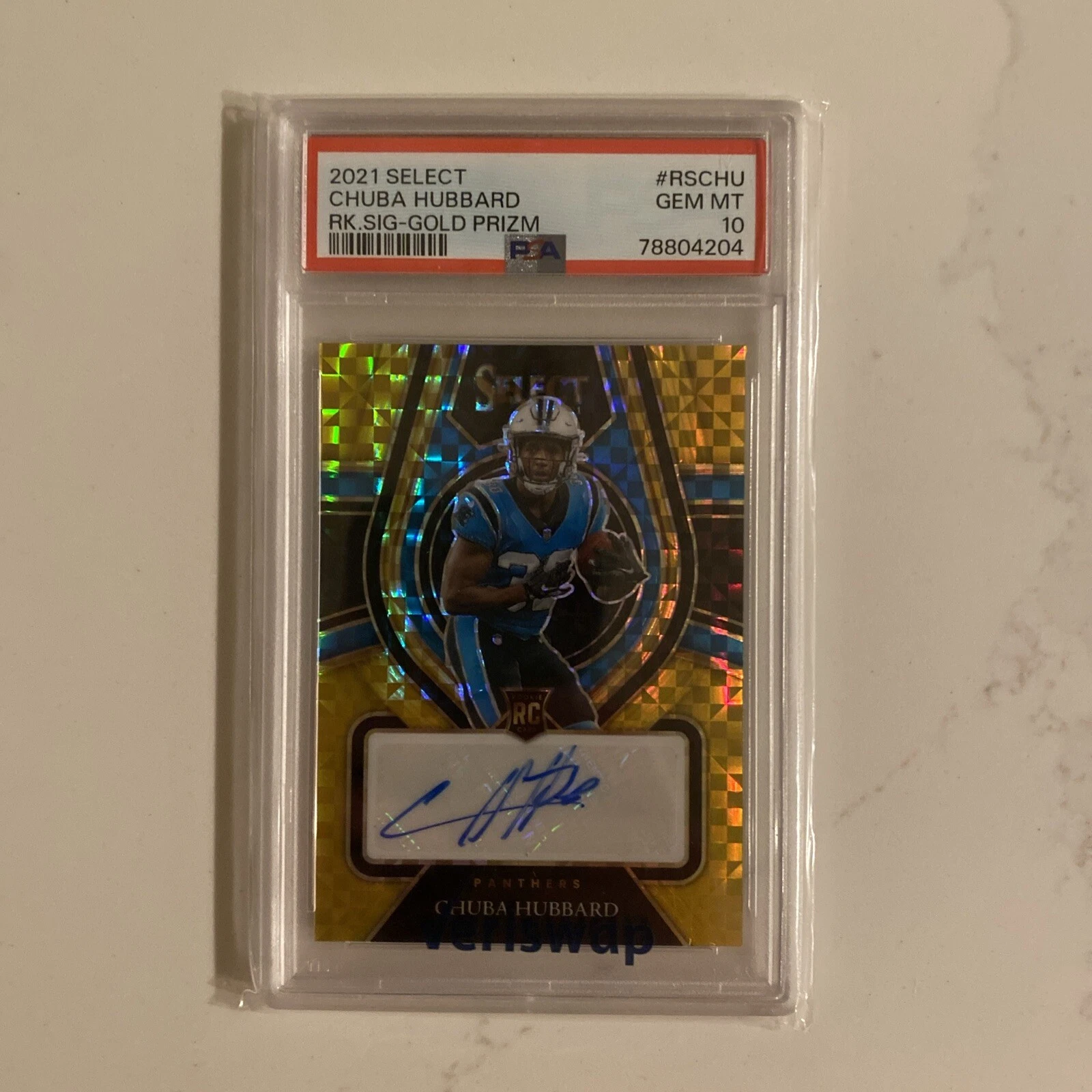 Chuba Hubbard Panini Select Rookie Signatures #RSCHU Gold