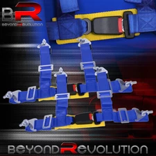 2" Pair Nylon 4 Point Harness Sporty Seat Belt Buckle Snap In Out Quick Release