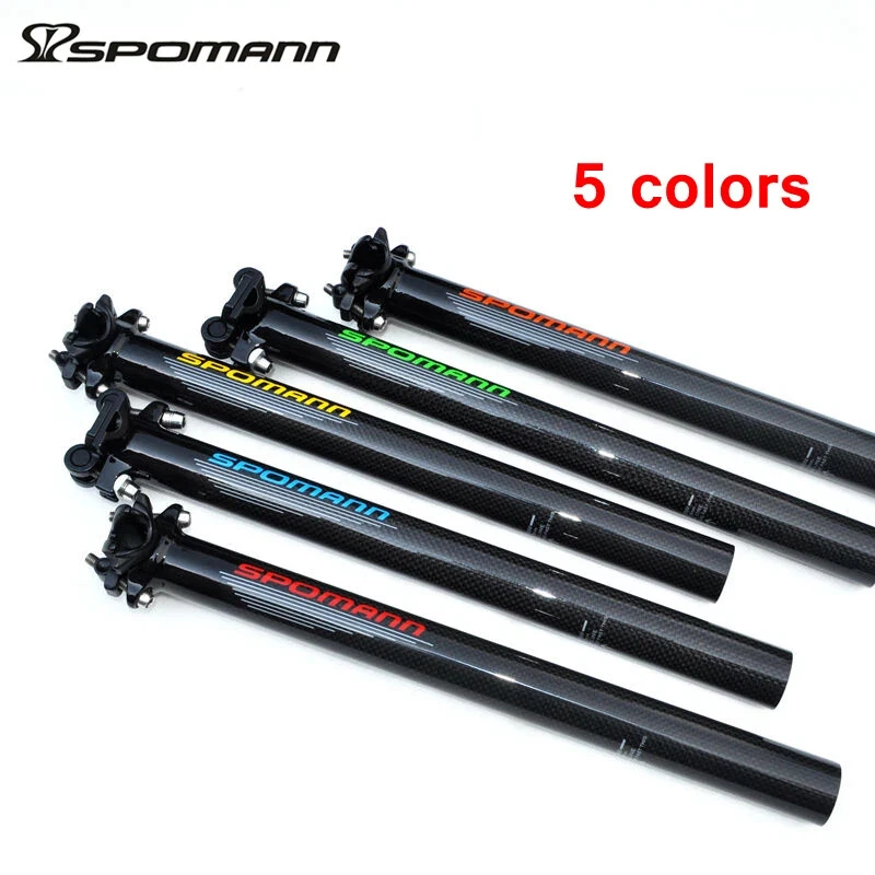 Tija de sillín de carbono MTB tubo de asiento de bicicleta de carretera desplazado 0 grados 27,2/30,8/31,6 * 350 mm Foto 2 de 4