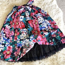 Vintage 70s Carefree Fashions Skirt Floral Lace Boho Hippie Prairie /w Belt