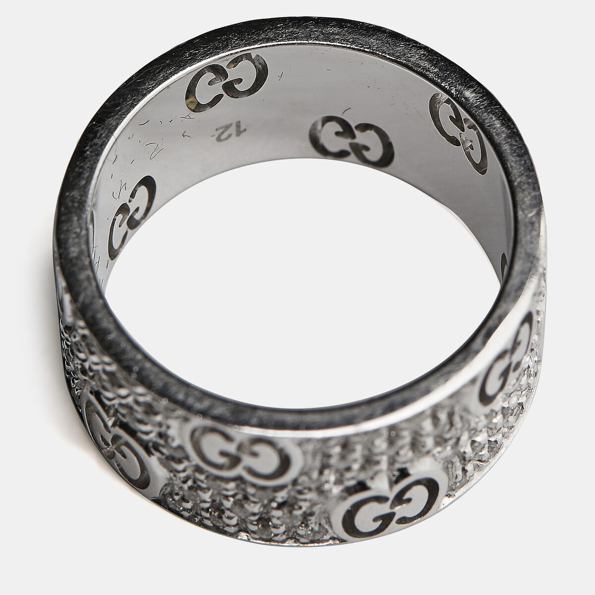 Gucci Icon Stardust Diamond 18K White Gold Band Ring Size 52 Gucci Icon Stardust Diamond 18K White Gold Band Ring Size 52
