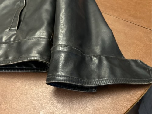 VTG SIGNATURE LEVI STRAUSS Faux Leather Bomber XL Coat Lined w/Hood *Read - Picture 7 of 24