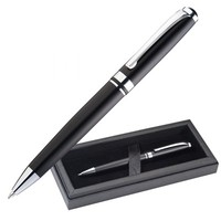 Drehkugelschreiber / Aus Metall Mit Verchromten Applikationen / Farbe: Schwarz