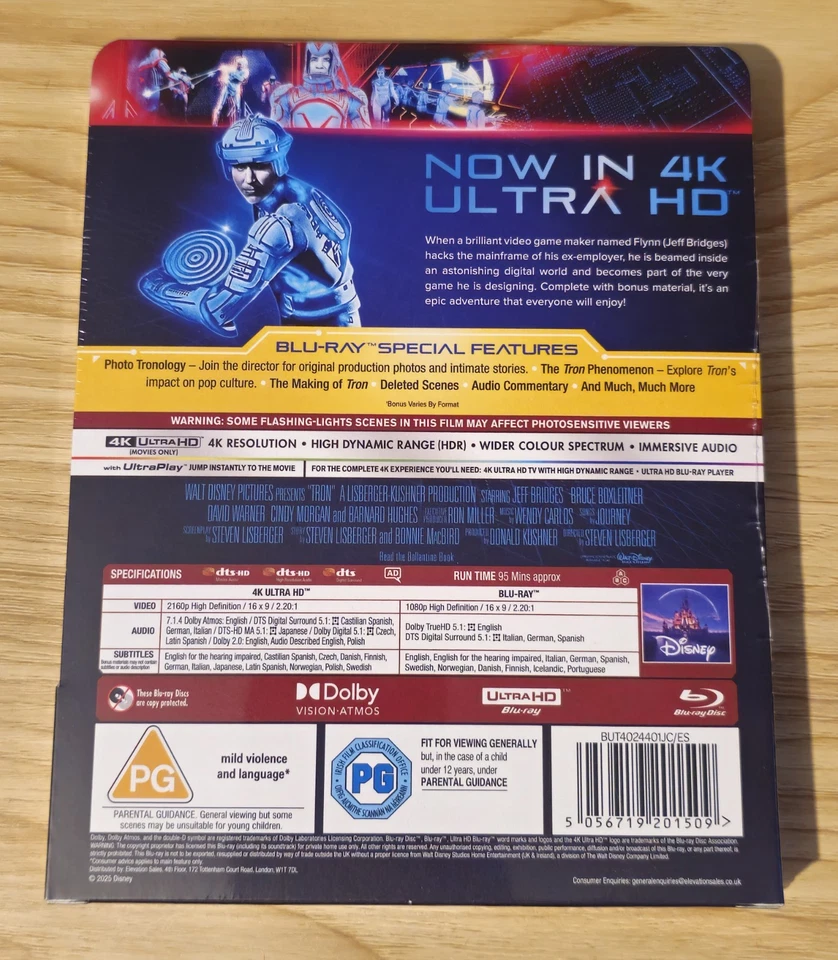 Disney Tron & Tron Legacy 4K Ultra HD Blu-ray Steelbooks RARE Limited Edition - Image 3 of 4