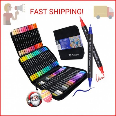 Artecho Acrylic Paint Markers 48 Colors with Bag, Acrylic Paint Pens with Brush
