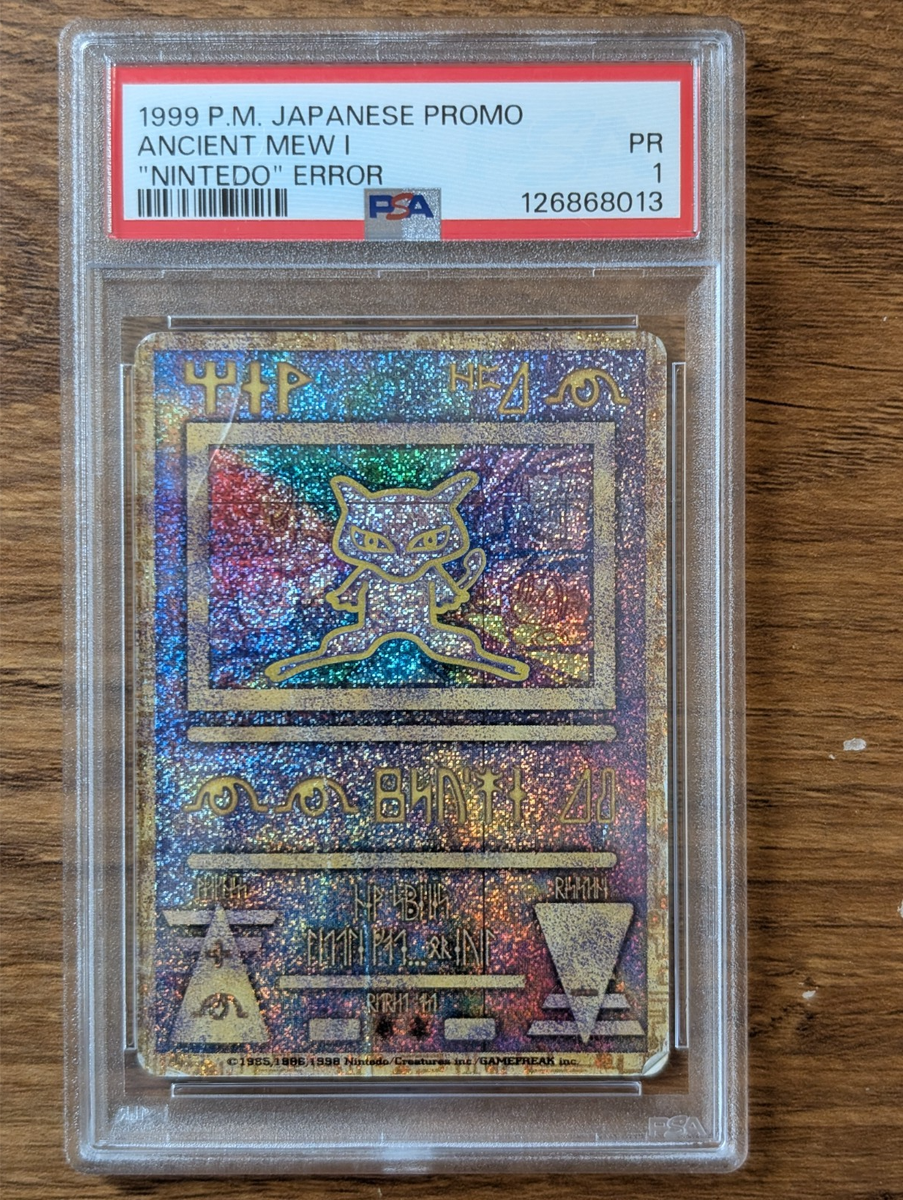 1999 Pokemon Japanese Promo PSA 1 Ancient Mew I Holo Nintedo Error