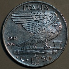 Italy 50 Centesimi 1941 XIX Vittorio Emanuele III KM# 76b