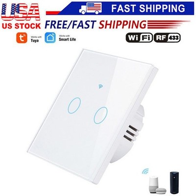 Panel 1/2/3/4 Gang WiFi Touch Light Switch TUYA/Smart life APP for Alexa Google