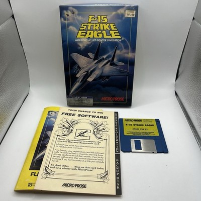 F-15 Strike Eagle Microprose Classic Game Sid Meier Atari ST Complete Tested