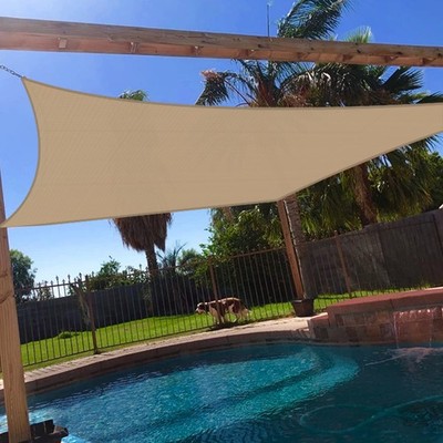 Outdoor Sun Shade Sail Canopy Rectangle UV Block Sunshade For Yard Deck Pool