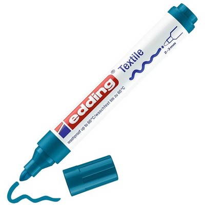 Edding 4500 Textile Marker - Orient Blue - 1 Pen - Round Office Product
