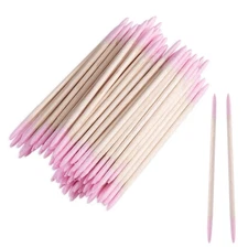 200pcs Pointed Tip Cotton Swabs, Pink Double-head Precision Microblading 