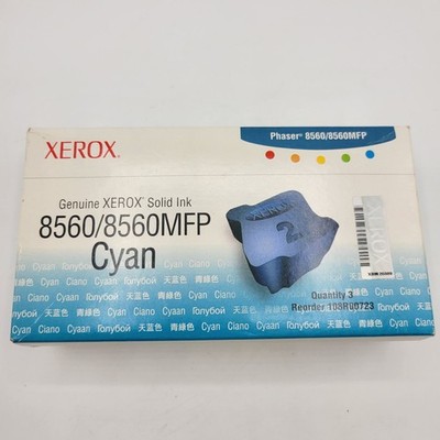 New Genuine Xerox 8560 8560 Cyan Solid 108R00723 Ink Cartridges Box