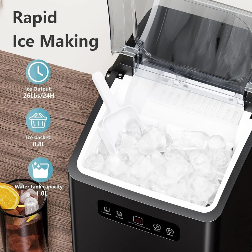 Ice Makers Countertop,Portable Ice Machine with Crushed Ice, 35lbs/Day - Image 2 of 4