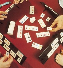 Rummy Spiel aus Holz Rummy für 2 bis 4 Spieler Set mit Beutel DE**
