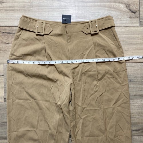 Club Monaco Women's Self Buckle Wool Blend Pants Size 14 Camel - Picture 3 of 19