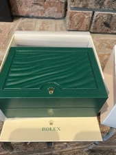 Rolex Oyster M green watch case, internal box only, leather style SAP 39139 64