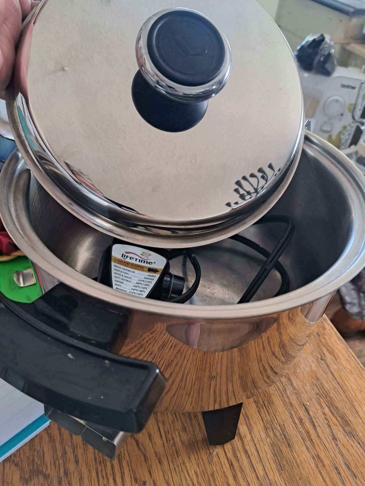 Lifetime 5 Qt Electric Multi-Pot Slow Cooker Liquid-Core Stainless Pot & Lid