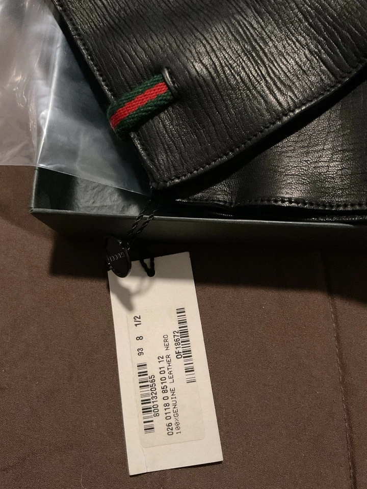 New With Tags And Box Gucci Leather Gloves Sz 8.5 - Image 3 of 4
