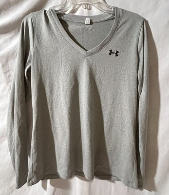 Under Armour long sleeve v-neck gray unisex adult shirt (unsure of size)