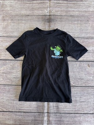 Minecraft Movie Boys Size 6/7 Black Tee With Zombie Graphics 