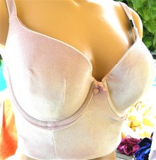 Victoria Secret Rare Vintage bra 36D bustier velvet silver glitter Shine Top