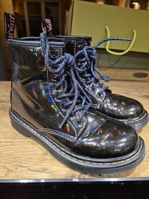 Doc Martens Dr. Martens Boots Kinder Mädchen Gr. 32 Schwarz Glitzer Regenbogen