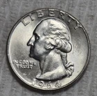 1964 P Silver Washington Quarter ($.25). Estimated Uncirculated 65. A0933.