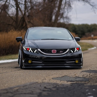 #ad #ad Red Devil Eye LED Headlight For Honda Civic 2012 2015 Front Lamps Animation 1Set $529.00