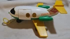 Fisher Price Little People 182 JET Plane Green Yellow ~VTG 1980 Jet Pull Toy