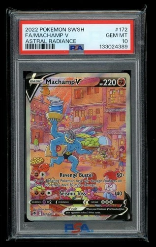 2022 POKEMON SWORD & SHIELD ASTRAL RADIANCE #172 FULL ART/MACHAMP V PSA 10